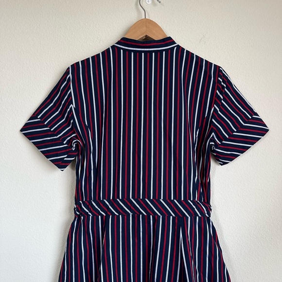 Brooks Brothers Navy and Red Stripe Fit and Flare Dress - Picture 13 of 15